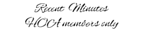Recent Minutes
HOA members only